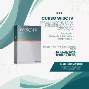 Imagem de capa para o Curso online CURSO WISC IV - ONLINE AO VIVO