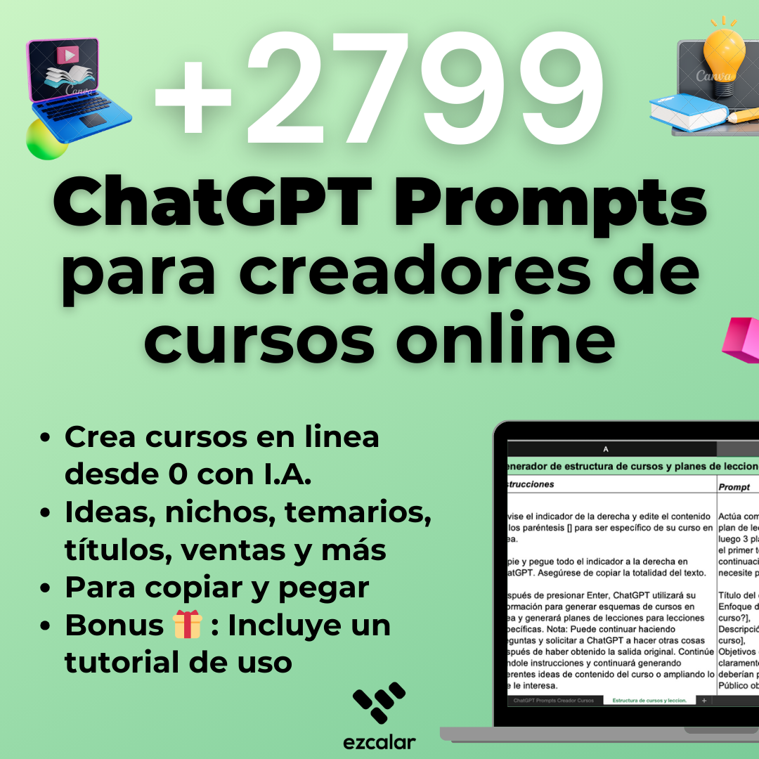 <p>Creador de Cursos PRO 🚀 Convierte simples oraciones en tu curso online</p>