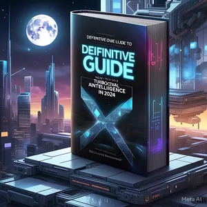 Imagem de capa para o Ebook Guia Definitivo Para Viver de Inteligência Artificial em 2024" (Agora com 8 Capítulos Turbinados + Bônus Exclusivos!)
