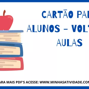 Imagem de capa para o Ebook Cartão para Alunos - Volta às Aulas