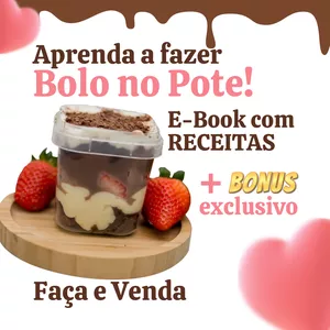 Imagem de capa para o Ebook Bolo de Pote Gourmet Lucrativo 67 Receitas