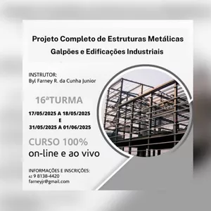 Imagem do curso TURMA 16 - PROJETO COMPLETO DE ESTRUTURAS METÁLICAS