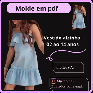 Imagem de capa para o Ebook Molde vestido infantil de alcinha 