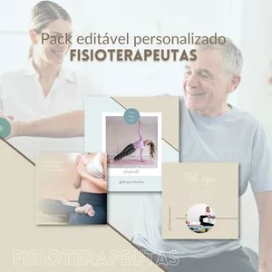 Imagem de capa para o Curso online Pack Canva Fisioterapia 50 templates editáveis