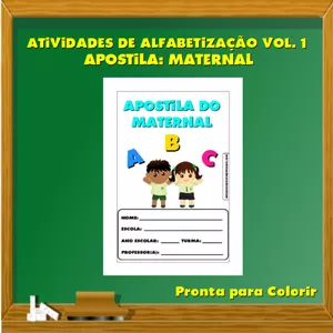 Imagem de capa para o Ebook Atividades de Alfabetização Vol. 1 - Apostila: Maternal