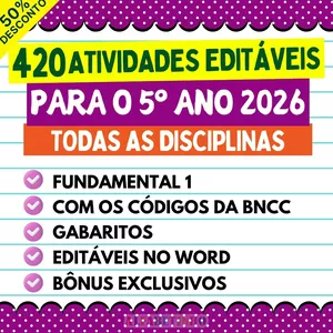 Imagem do curso ATIVIDADES - 5º ANO - BNCC 2026