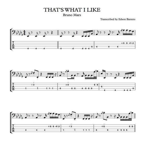 That S What I Like Bruno Mars Bass Score Tab Lesson Edson Renato Vitti Barreto Learn A New Skill Images Icons Pictures Hotmart
