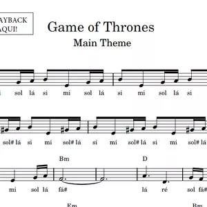 Imagem de capa para o Ebook Game of Thrones (Main Theme) - Partitura Facilitada com Playback