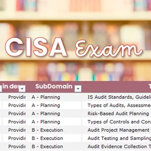 Imagem de capa para o Ebook Planilha controle CISA Exam Study Guide