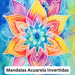 Imagen de portada para Ebook Mandalas Acuarela Invertidas - Páginas para Colorear al Revés
