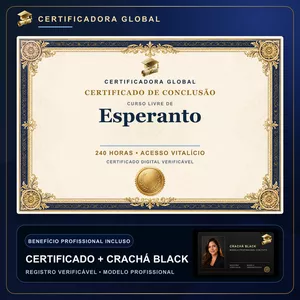 🔥 BOLSA 100% [APLICADA] - [MATRÍCULA] CURSO DE FORMAÇÃO EM ESPERANTO - ACESSO VITALÍCIO - CRACHÁ BLACK + REGISTRO - CASHBACK R$ 25 - BÔNUS APOSTILA EXTRA - CG