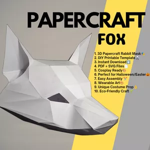 Cover image for Ebook The Papercraft Fox Mask: A Digital Template