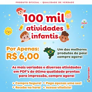 Imagem de capa para o Ebook 100 MIL ATIVIDADES INFANTIS - OFERTA EXCLUSIVA