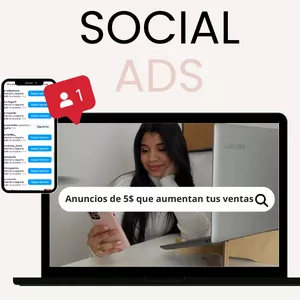 Imagen de portada para Curso online Social Ads: Anuncios de 5$ que aumentan tus ventas y seguidores🤍 