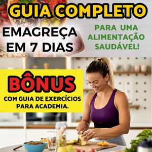 Imagem de capa para o Ebook Guia completo de alimentação saudável, emagreça em 7 dias