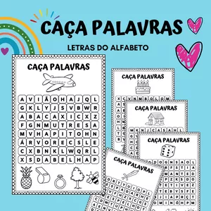 Imagem de capa para o Ebook CAÇA PALAVRAS - LETRAS DO ALFABETO