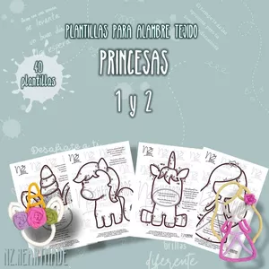 Imagen de portada para Ebook PLANTILLAS PARA ALAMBRE TEJIDO CON TRICOTIN  "PRINCESAS"
