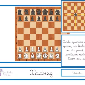 Imagem de capa para o Curso online Cards Montessori - Xadrez - 6-9 anos - Letra cursiva, preta