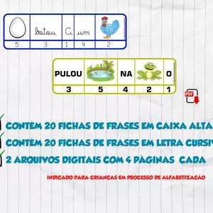 Imagem de capa para o Ebook ORGANIZANDO AS FRASES- letra caixa alta e cursiva