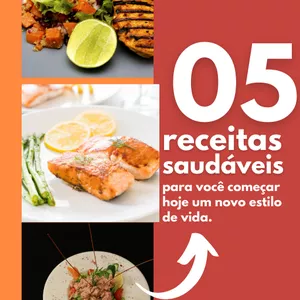 Imagem de capa para o Ebook 05 Receitas saudáveis para emagrecimento