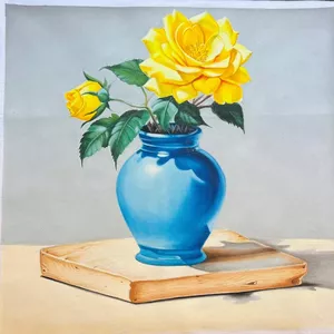 Imagem do curso ROSA AMARELA VASO AZUL 