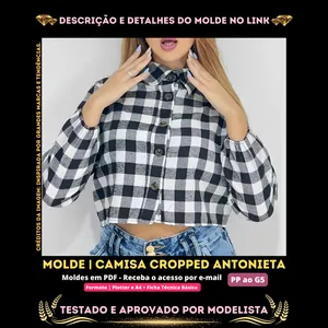 Imagem de capa para o Curso online [Molde em PDF] - Camisa Cropped Antonieta ID 2889528 [PP ao G5]✨