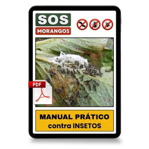 Imagem de capa para o Ebook [Morangos] Livro Digital | 1 unidade | SOS Morango: O Manual Simples para Salvar sua Lavoura de Pragas