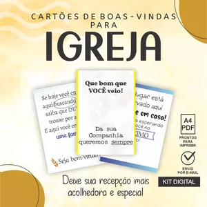 Imagem de capa para o Ebook 💌 Cartões de Boas-Vindas para Igrejas
