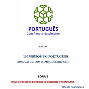 Imagem de capa para o Ebook 100 VERBOS EM PORTUGUÊS COM FRASES E EXERCÍCIOS.
