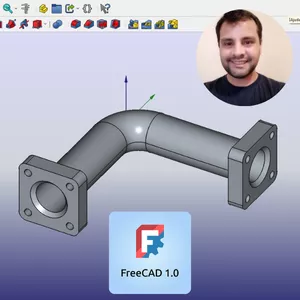 Imagem de capa para o Curso online FreeCAD 1.0 - Modelamento 3D