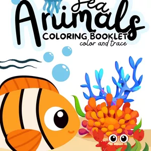 Cover image for Ebook 🌊 Sea Animals Coloring Booklet – Fun &amp; Educational! 🐠