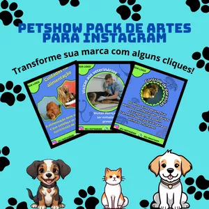 Imagem de capa para o Ebook PETSHOW Pack de Artes Para Instagram