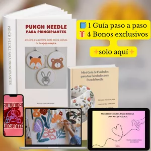 Imagen de portada para Ebook Punch Needle para Principiantes - De cero a tu primera pieza con la técnica de la aguja mágica