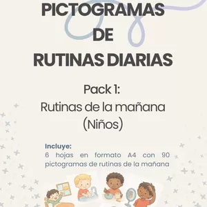 Imagen de portada para Ebook Pictogramas de Rutina de la Mañana (Niños) - Pack 1