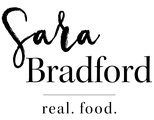 Sara Bradford. Real. Food. logo