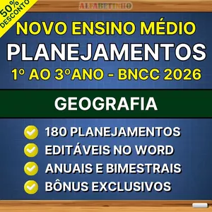 Imagem do curso GEOGRAFIA - Planejamentos - Ensino Médio - BNCC 2026