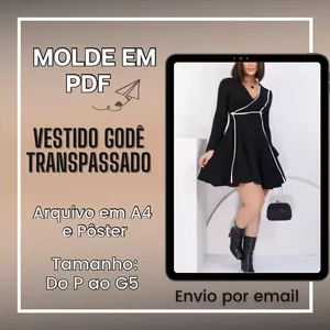 Imagem de capa para o Ebook Molde Vestido Godê Transpassado