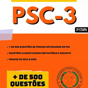 Imagem de capa para o Ebook Apostila de Questões - PSC 3ª Etapa - 500 Questões