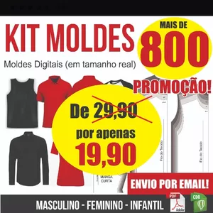 Imagem de capa para o Ebook Kit Modelagem De Roupas Em Pdf 800 Em Tamanho Real Digital