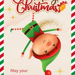 Cover image for Online course Funny Christmas Card with Elf: Don’t Get Your Tinsel in a Tangle!