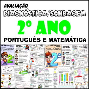 Imagem de capa para o Ebook 📚 Diagnóstica/Sondagem Para o 2º Ano - Português e Matemática 📐