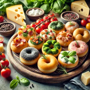 Imagem de capa para o Ebook 15 Receitas de Mini Donuts Salgados