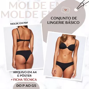Imagem de capa para o Ebook Conjunto de Lingerie Básico - Molde em PDF 
