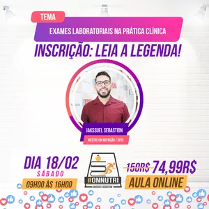 Imagem de capa para o Evento online #ONNUTRI - Imersão em Exames Laboratoriais 
