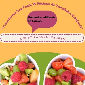 Imagem de capa para o Ebook 15 Templates Editáveis Para Postar no Instagram(Canva)