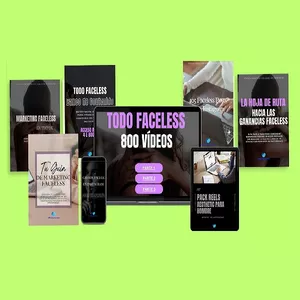 Imagen de portada para Ebook TODO FACELESS: 800 vídeos + guías y plantillas para impactar en Instagram y TikTok