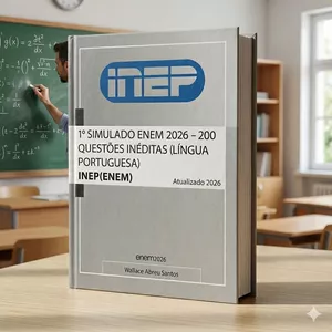 Imagem de capa para o Ebook 1º SIMULADO ENEM 2026 - 200 QUESTÕES INÉDITAS (LÍNGUA PORTUGUESA)