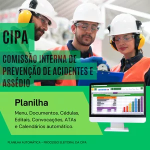 Imagem de capa para o Curso online PLANILHA AUTOMÁTICA - PROCESSO ELEITORAL DA CIPA
