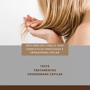 Imagem de capa para o Ebook Descubra Seu Cabelo: Guia Completo de Porosidade e Cronograma Capilar