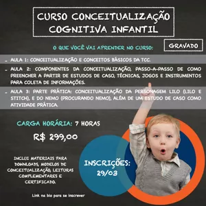 Imagem principal do produto Curso Conceitualização Cognitiva Infantil